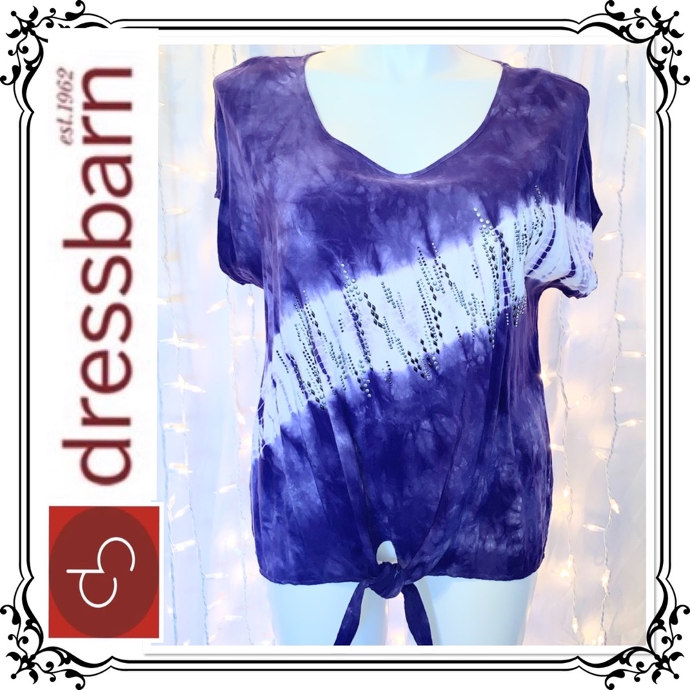 DRESS BARN ⭐️ Embellished Tie-Dye Blouse